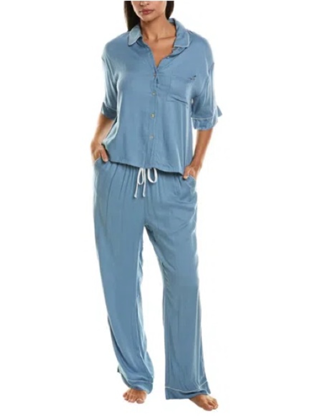 JASON WUI 2 Piece Pajamas Set in Blue 
Size Large